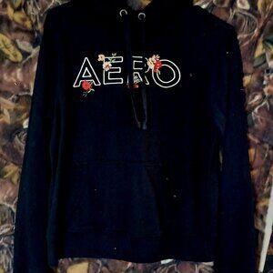 Cute & Comfy Aeropostale Floral Logo Hoodie - Size Small